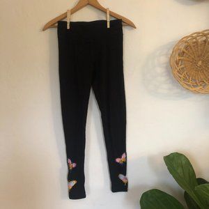 BETSEY JOHNSON Black leggings with embroidery S